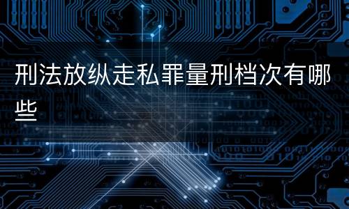 刑法放纵走私罪量刑档次有哪些
