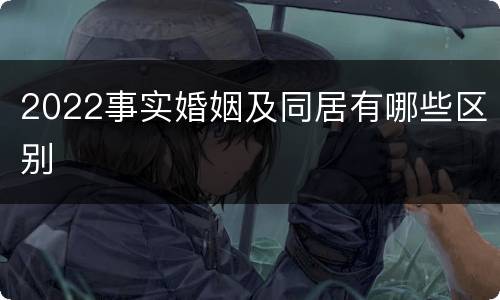 2022事实婚姻及同居有哪些区别