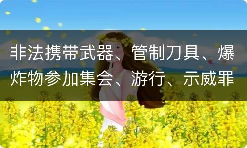 非法携带武器、管制刀具、爆炸物参加集会、游行、示威罪怎么构成的