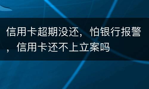 信用卡超期没还，怕银行报警，信用卡还不上立案吗