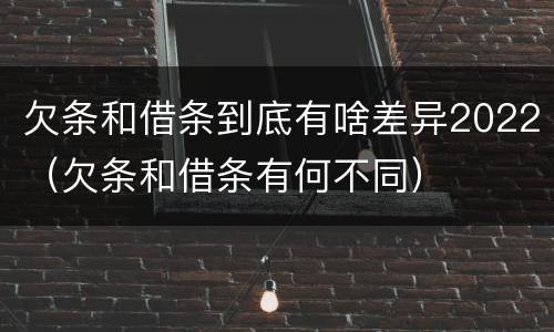欠条和借条到底有啥差异2022（欠条和借条有何不同）