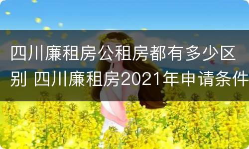 四川廉租房公租房都有多少区别 四川廉租房2021年申请条件