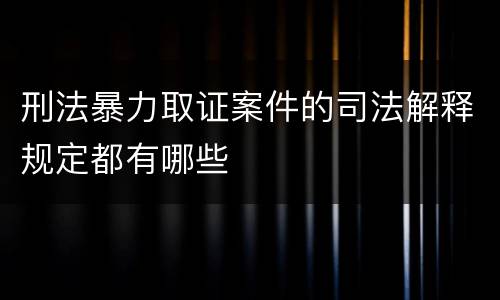 刑法暴力取证案件的司法解释规定都有哪些
