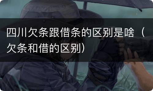 四川欠条跟借条的区别是啥（欠条和借的区别）