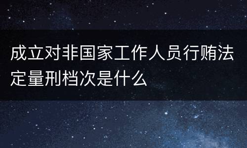 成立对非国家工作人员行贿法定量刑档次是什么