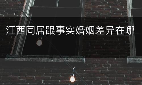 江西同居跟事实婚姻差异在哪