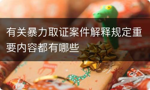 有关暴力取证案件解释规定重要内容都有哪些