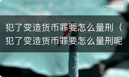犯了变造货币罪要怎么量刑（犯了变造货币罪要怎么量刑呢）