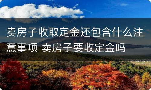 卖房子收取定金还包含什么注意事项 卖房子要收定金吗