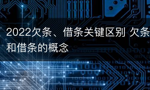 2022欠条、借条关键区别 欠条和借条的概念