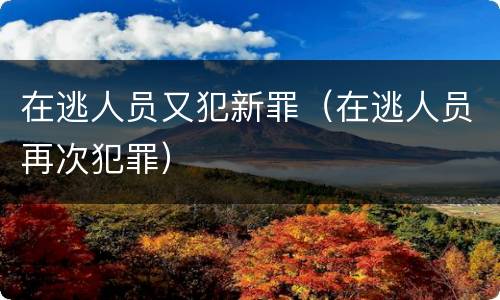 在逃人员又犯新罪（在逃人员再次犯罪）