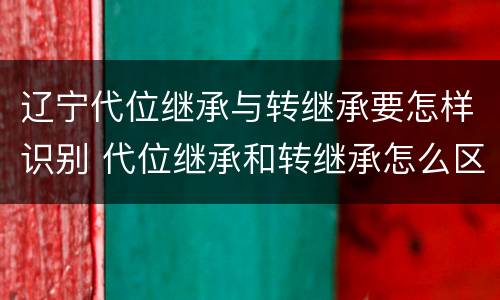 辽宁代位继承与转继承要怎样识别 代位继承和转继承怎么区分