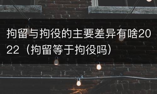 拘留与拘役的主要差异有啥2022（拘留等于拘役吗）