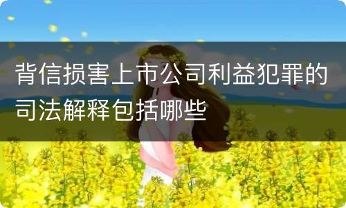 背信损害上市公司利益犯罪的司法解释包括哪些