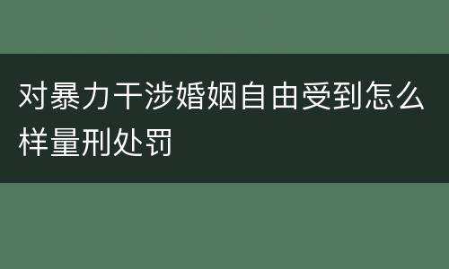 对暴力干涉婚姻自由受到怎么样量刑处罚