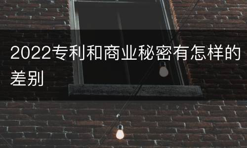 2022专利和商业秘密有怎样的差别