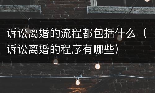 诉讼离婚的流程都包括什么（诉讼离婚的程序有哪些）