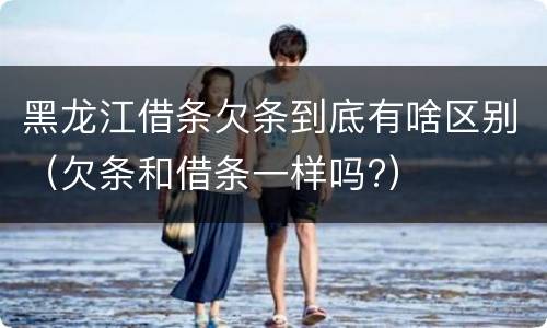 黑龙江借条欠条到底有啥区别（欠条和借条一样吗?）