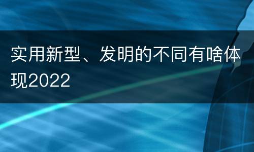 实用新型、发明的不同有啥体现2022