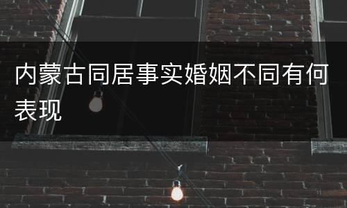 内蒙古同居事实婚姻不同有何表现