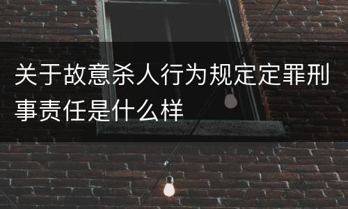 关于故意杀人行为规定定罪刑事责任是什么样