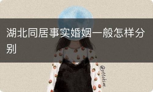 湖北同居事实婚姻一般怎样分别