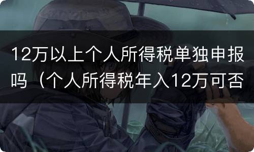 12万以上个人所得税单独申报吗（个人所得税年入12万可否自主申报）