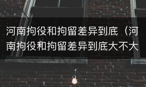 河南拘役和拘留差异到底（河南拘役和拘留差异到底大不大）