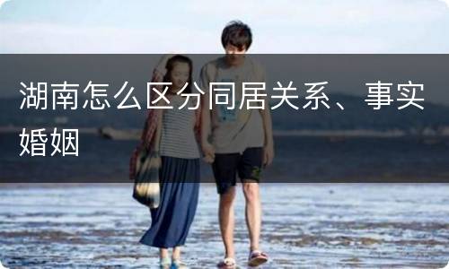 湖南怎么区分同居关系、事实婚姻