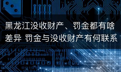 黑龙江没收财产、罚金都有啥差异 罚金与没收财产有何联系和区别?