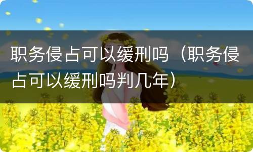 职务侵占可以缓刑吗（职务侵占可以缓刑吗判几年）