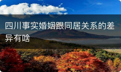 四川事实婚姻跟同居关系的差异有啥