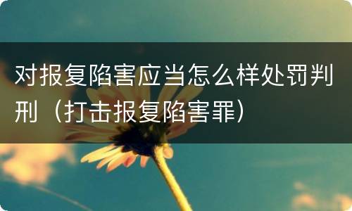 对报复陷害应当怎么样处罚判刑（打击报复陷害罪）
