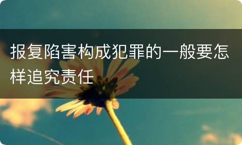 报复陷害构成犯罪的一般要怎样追究责任