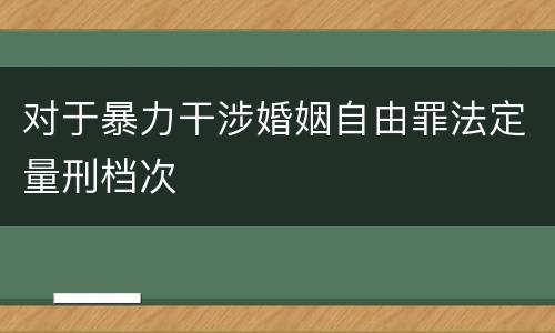 对于暴力干涉婚姻自由罪法定量刑档次