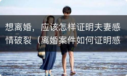 想离婚，应该怎样证明夫妻感情破裂（离婚案件如何证明感情破裂）