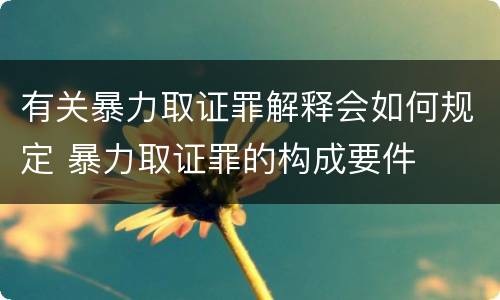 有关暴力取证罪解释会如何规定 暴力取证罪的构成要件
