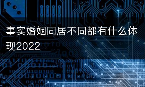 事实婚姻同居不同都有什么体现2022