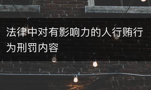 法律中对有影响力的人行贿行为刑罚内容