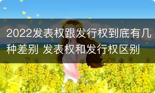2022发表权跟发行权到底有几种差别 发表权和发行权区别
