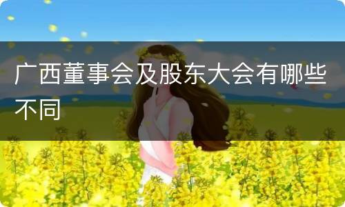 广西董事会及股东大会有哪些不同