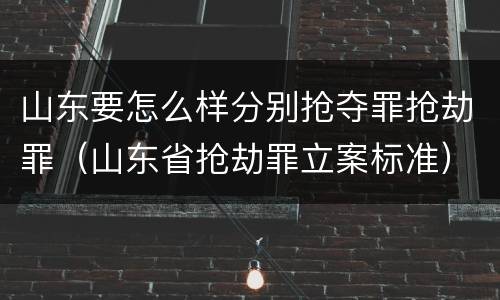 山东要怎么样分别抢夺罪抢劫罪（山东省抢劫罪立案标准）