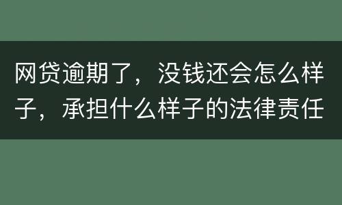 网贷逾期了，没钱还会怎么样子，承担什么样子的法律责任