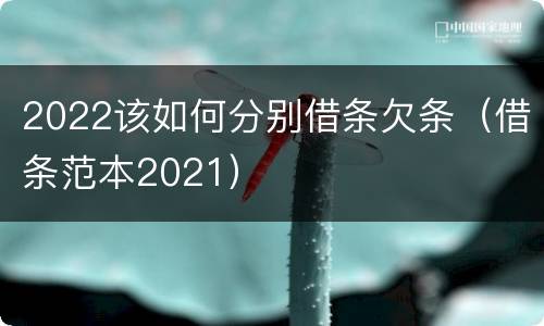 2022该如何分别借条欠条（借条范本2021）