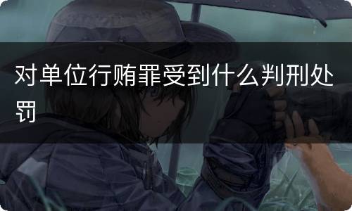 对单位行贿罪受到什么判刑处罚