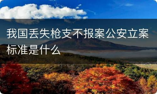我国丢失枪支不报案公安立案标准是什么