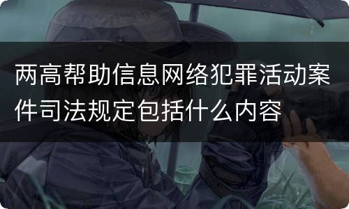 两高帮助信息网络犯罪活动案件司法规定包括什么内容