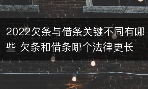 2022欠条与借条关键不同有哪些 欠条和借条哪个法律更长