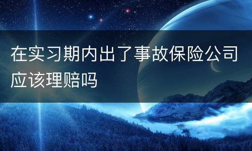 在实习期内出了事故保险公司应该理赔吗