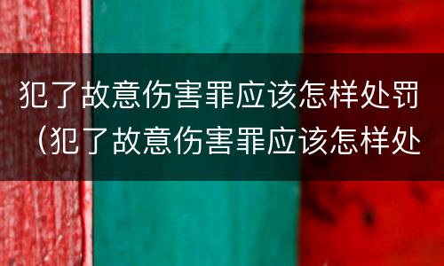 犯了故意伤害罪应该怎样处罚（犯了故意伤害罪应该怎样处罚呢）